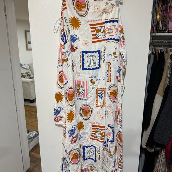 🏷 *NWT* ✨🍋 Paper Heart Amalfi Print Tie-Waist Maxi Dress 🍹✨ Paper Heart - Picture 2 of 9